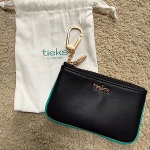 Tieks Black Leather Pouch with Gold Clip